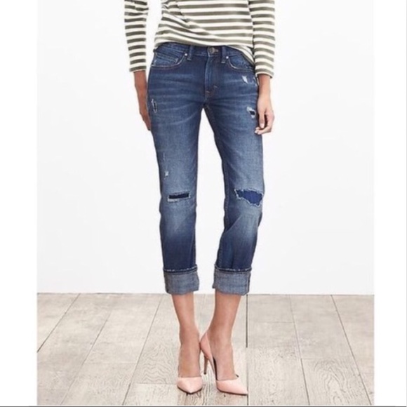 Banana Republic Denim - Banana Republic boyfriend patchwork jeans 27